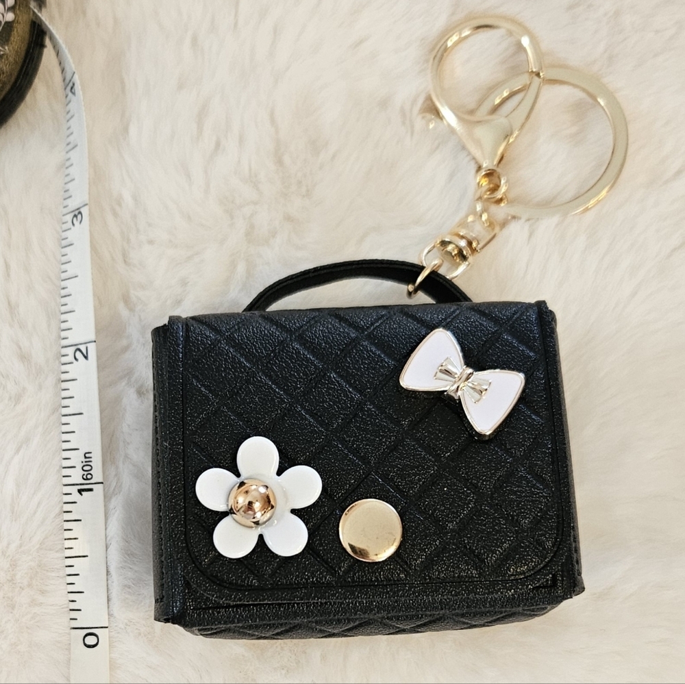 Mini Black Handbag Keychain Charm